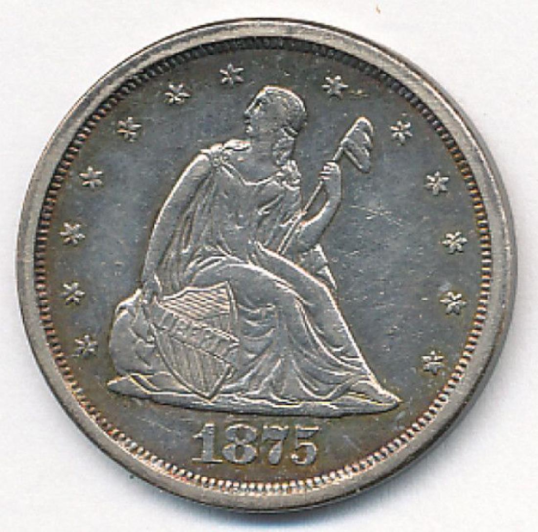 1875-S AU58 Twenty Cent Piece (1 of 2)