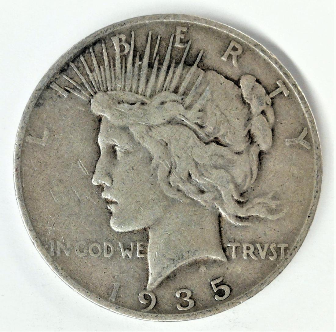 1935-S SAN FRANCISCO PEACE SILVER DOLLAR VF DETAILS (1 of 2)