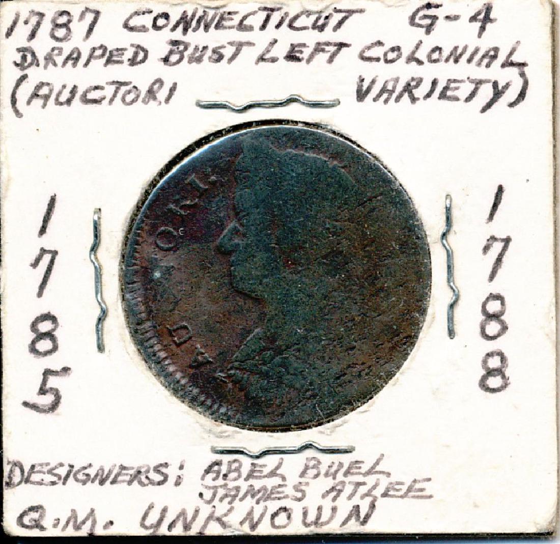 1787 CONNECTICUT COPPER DRAPED BUST LEFT COLONIAL G-4 (1 of 2)