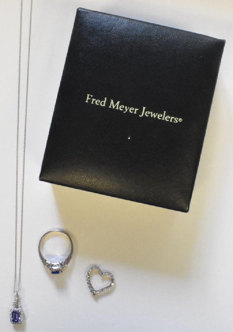 GORGEOUS STAMPED 14K WHITE GOLD NECKLACE + RING SET (1 of 7)