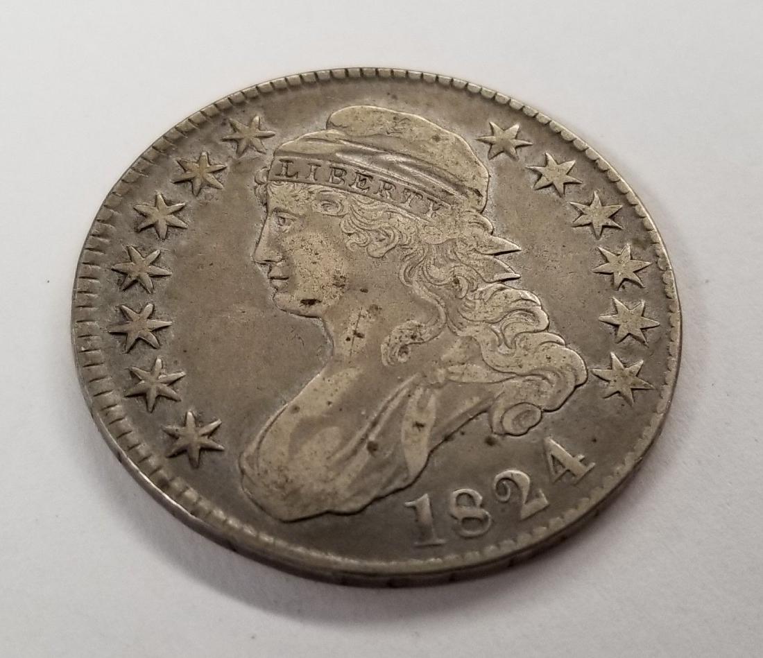 1824 Capped Bust Liberty Half Dollar 90% Silver (1 of 2)
