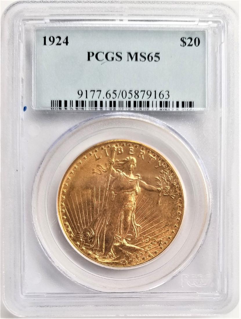 1924 $20 MS65 PCGS SAINT GAUDENS DOUBLE EAGLE (1 of 2)