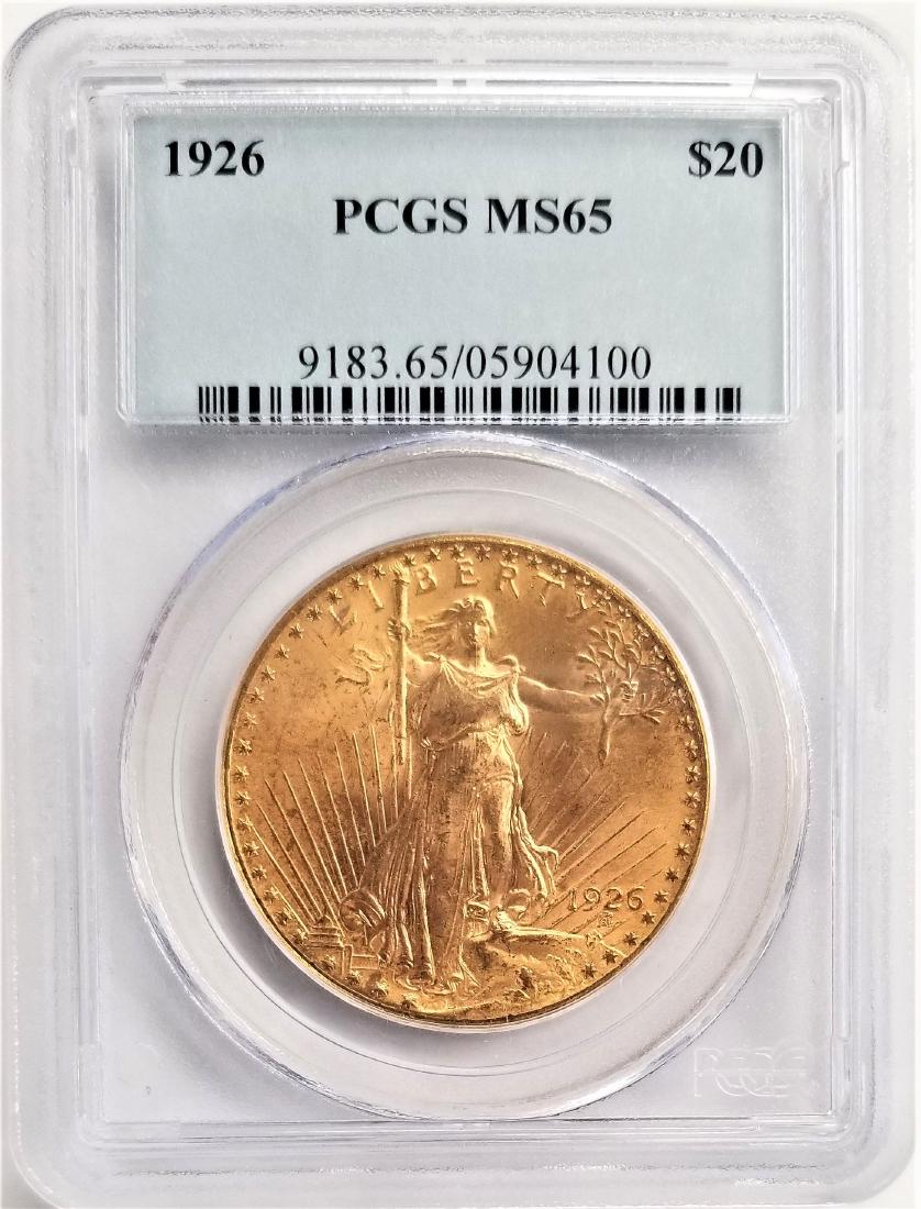 1926 $20 MS65 PCGS SAINT GAUDENS DOUBLE EAGLE (1 of 2)