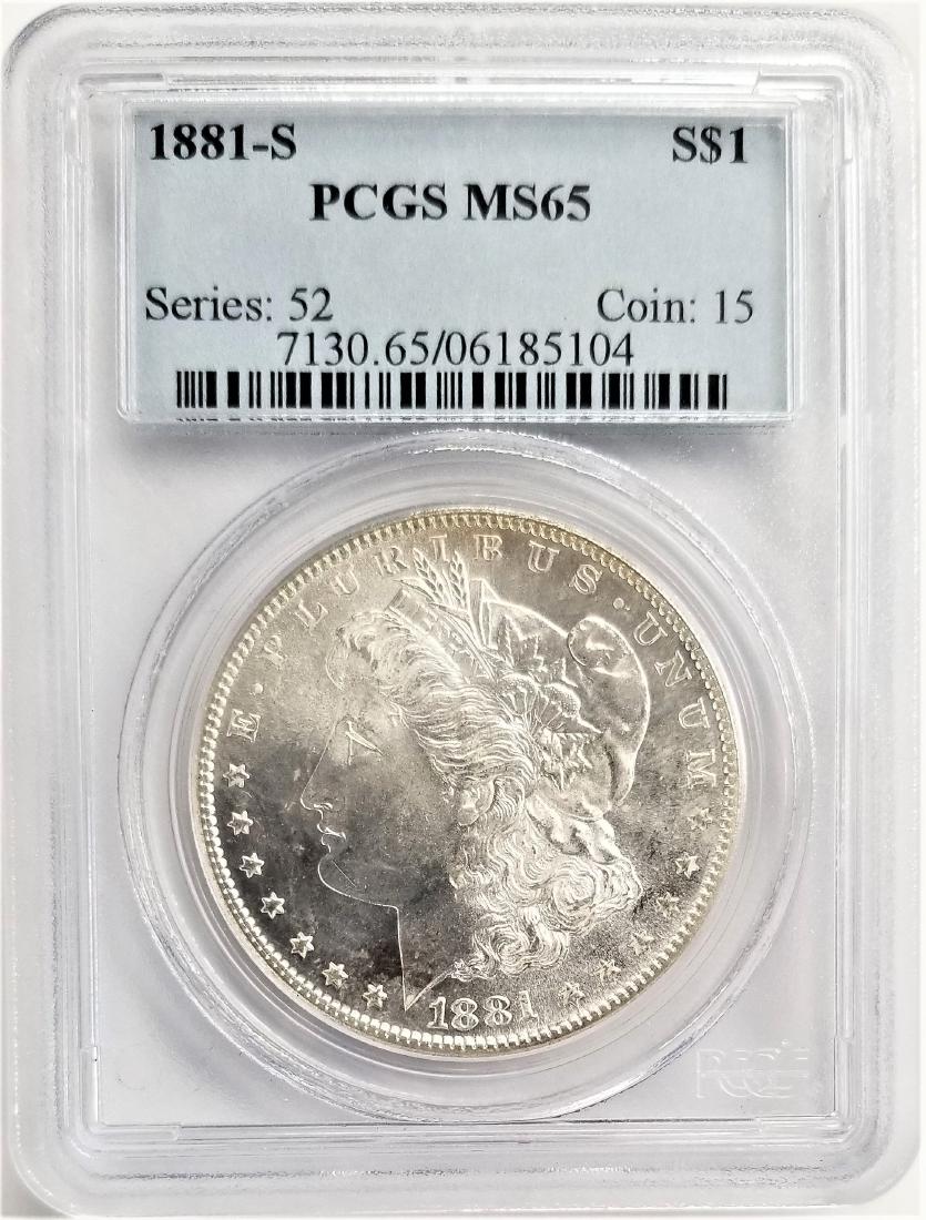 1881-S S$1 PCGS MS65 MORGAN SILVER DOLLAR SERIES: 52 (1 of 2)