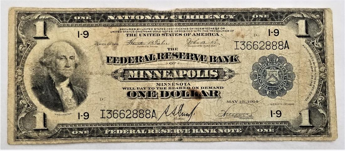 1914 RARE HORSEBLANKET NATIONAL CURRENCY MINNEAPOLIS: 1914 RARE HORSEBLANKET NATIONAL CURRENCY MINNEAPOLIS WINNER OF THIS AUCTION SHALL RECIEVE THE EXACT NATIONAL CURRENCY SHOWN HERE.