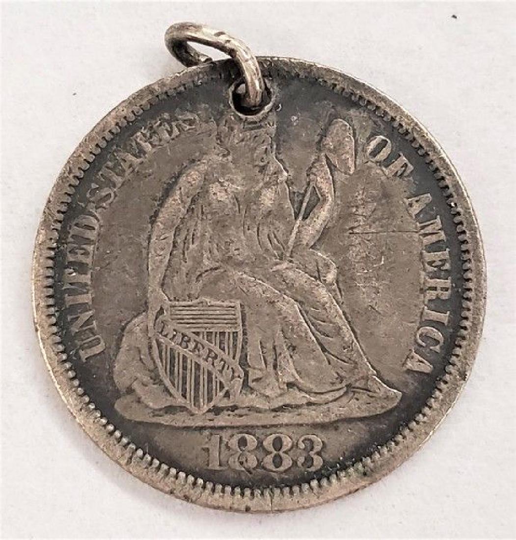 1883 SEATED DIME LOVE TOKEN AU (1 of 2)