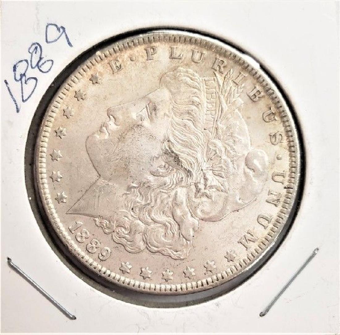 1889-P CHOICE AU MORGAN SILVER DOLLAR (1 of 2)