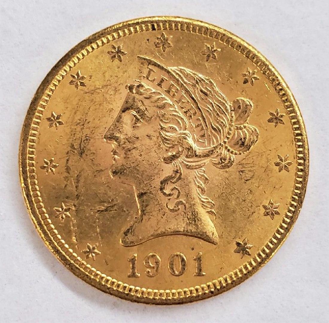 1901 $10 LIBERTY GOLD MS62 PROOF LIKE (1 of 2)