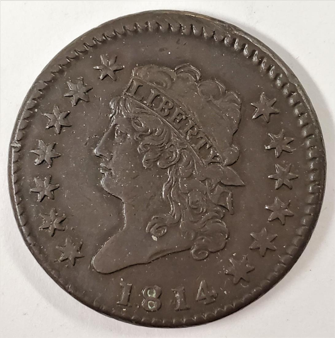 1814 Turban Head Large Cent VG+ (1 of 3)