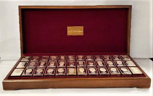 PRESIDENTIAL SILVER SET OVER 417oz.: WINNER SHALL RECEIVE ALL PRESIDENTIAL METALS SHOWN HERE.FROM THE DANBURY MINT.TO OWN ONE OF THE WORLDEST LARGEST, HEAVIEST, MOST VALUABLE SILVER PRESIDENTIAL COLLECTIONS EVER PUT ON THE OPEN