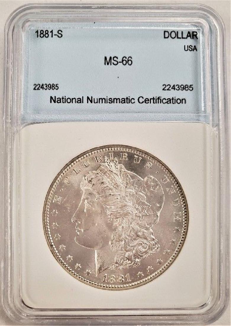1881-S MS64 MORGAN SILVER DOLLAR (1 of 2)