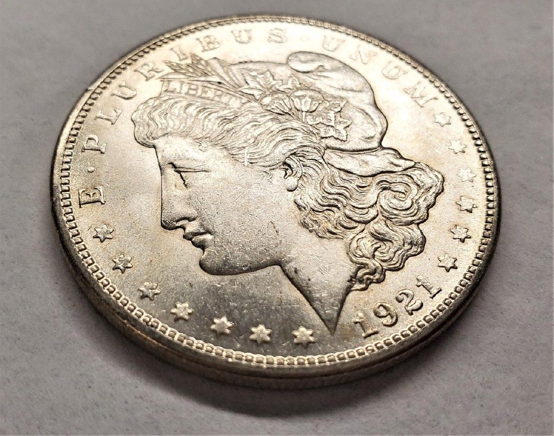 1921-S MORGAN SILVER DOLLAR BU W/ TOUCH OF PL (1 of 2)