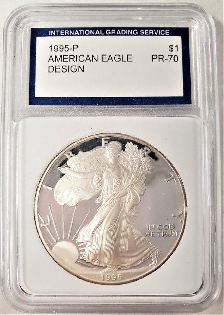 RARE PRROF 1995-P AMERICAN SILVER EAGLE (1 of 2)