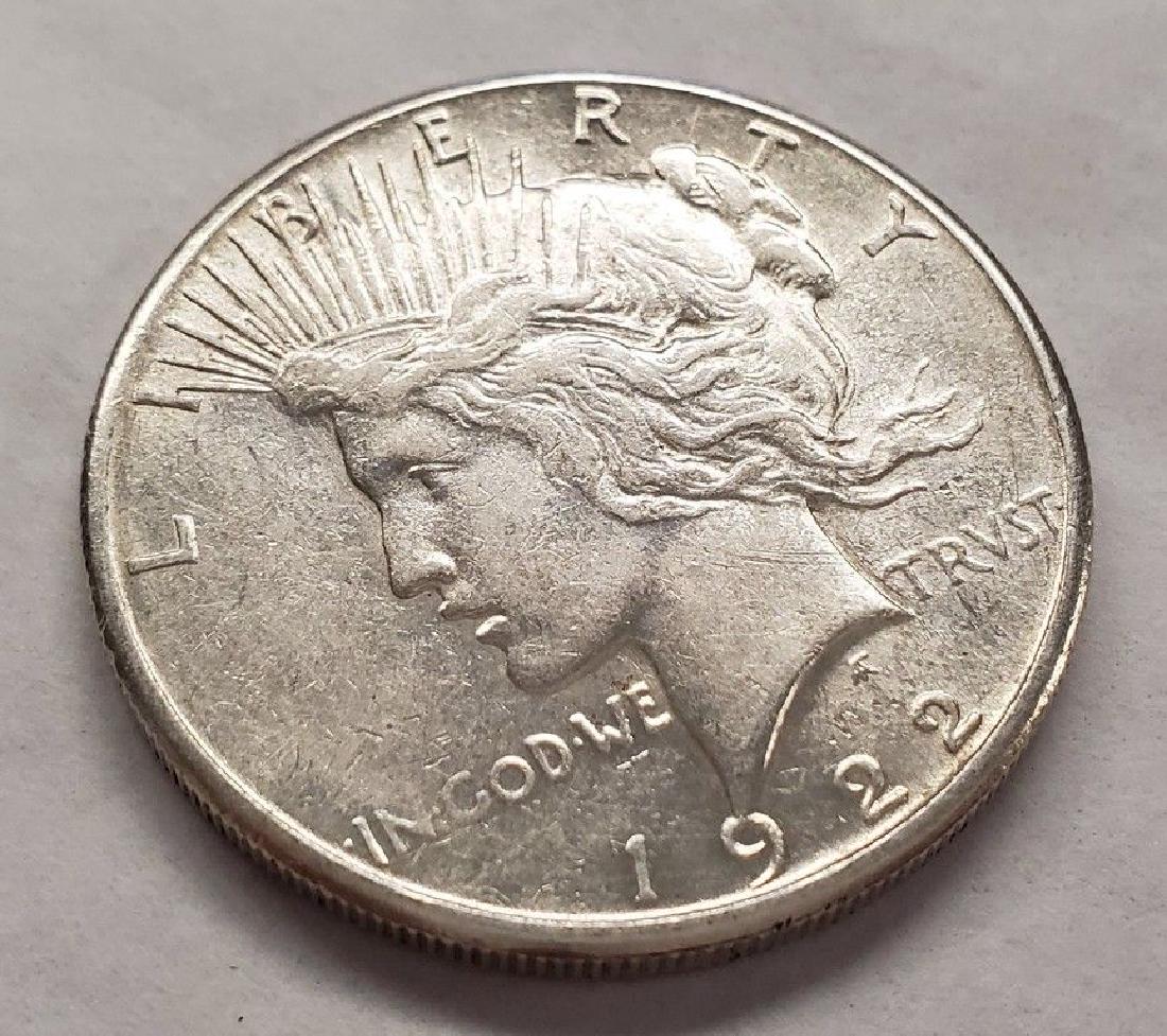 1922-S SAMPLE PEACE DOLLAR ALMOST MINT (1 of 2)