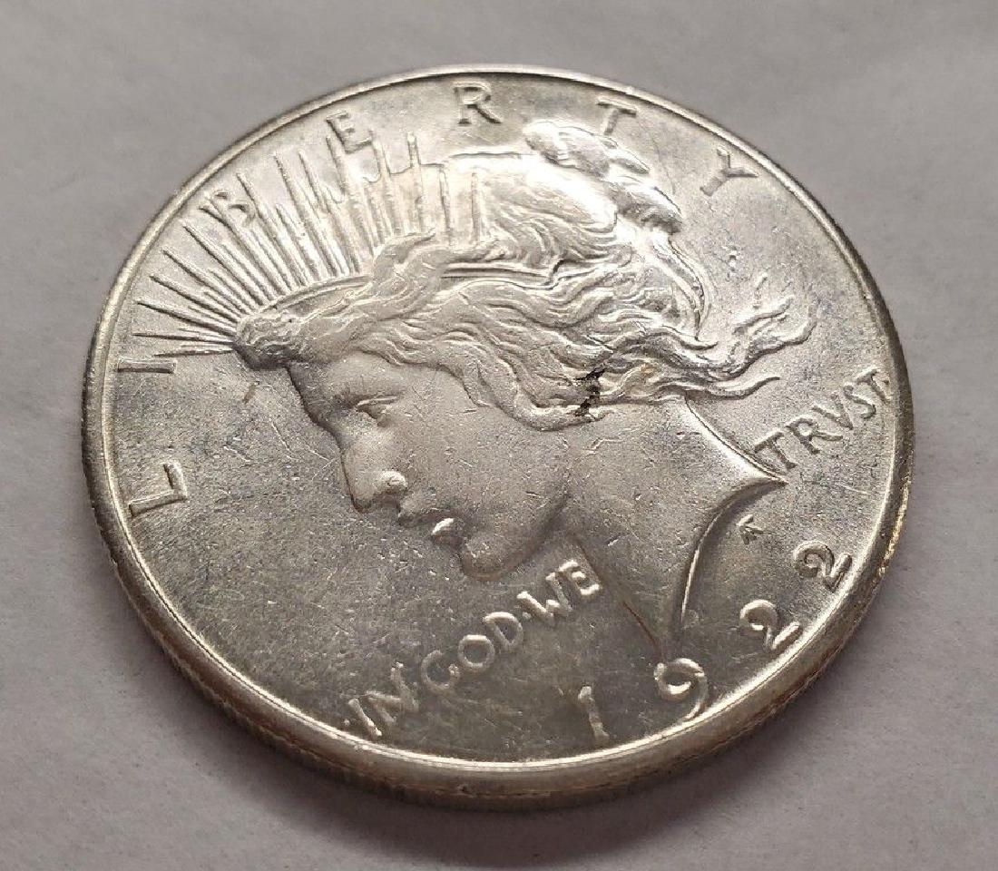 1922-S SAMPLE PEACE DOLLAR ALMOST MINT (1 of 2)