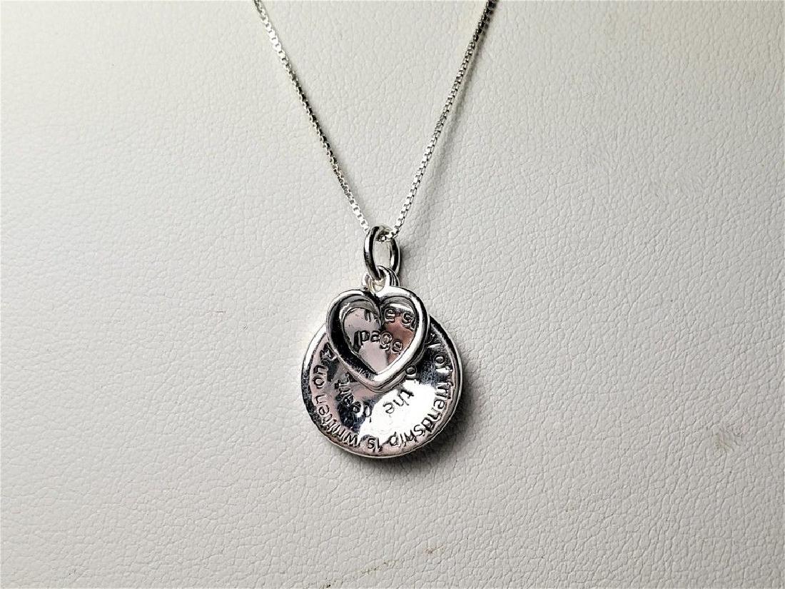 QUOTE CHARM NECKLACE .925 STERLING SILVER 18" 4.8g (1 of 7)