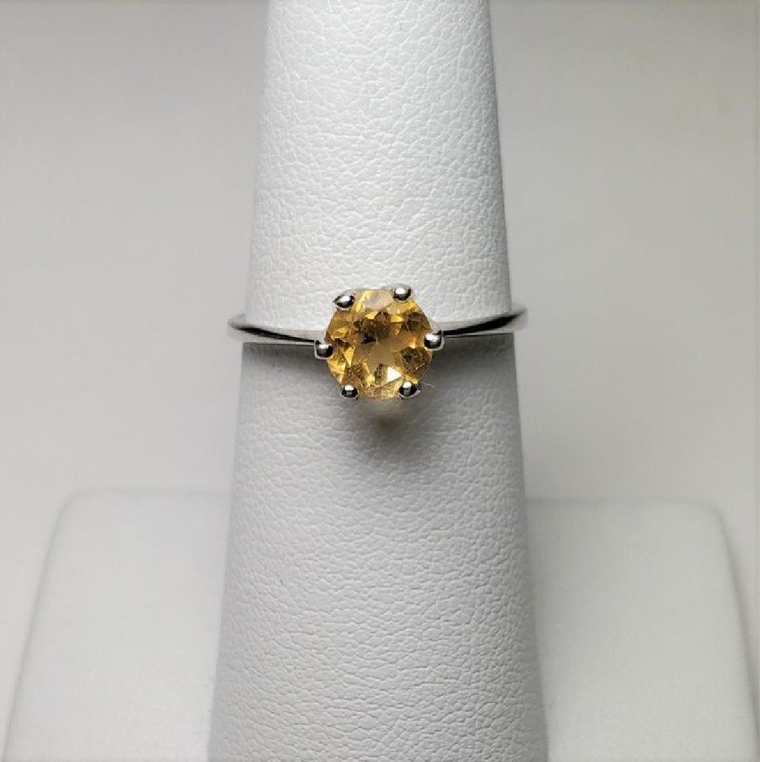.925 STERLING SILVER RING W/ YELLOW GEM SIZE 6.5 1.4 (1 of 8)