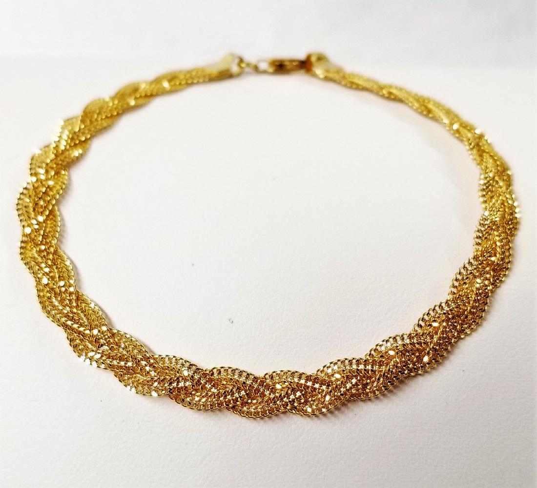 21k Yellow Gold, 7 inch Wheat Link Bracelet, 6.3 Grams (1 of 4)