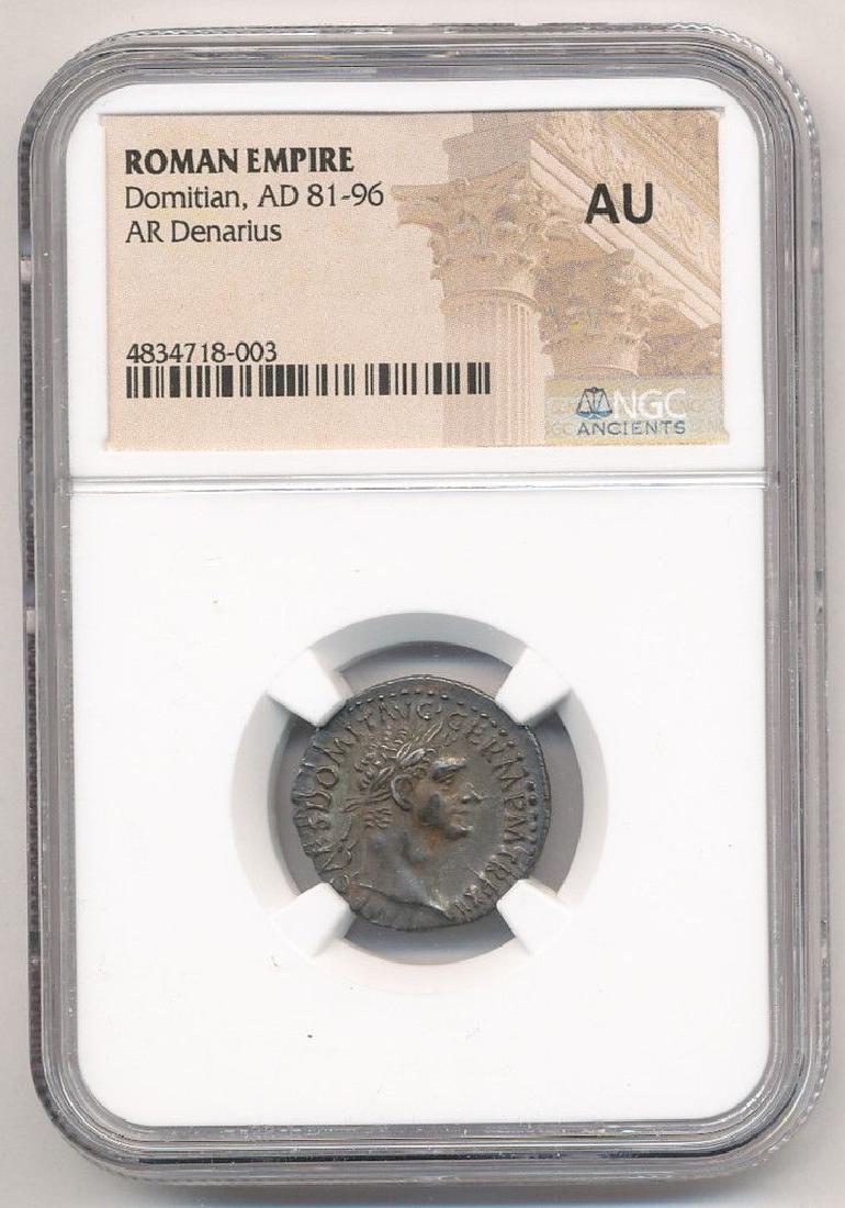 DOMITIAN AR DENARIUS AU NGC ANCIENT: DOMITIAN AR DENARIUS AU NGC ANCIENT WINNER SHALL RECEIVE EXACT COIN SHOWN.