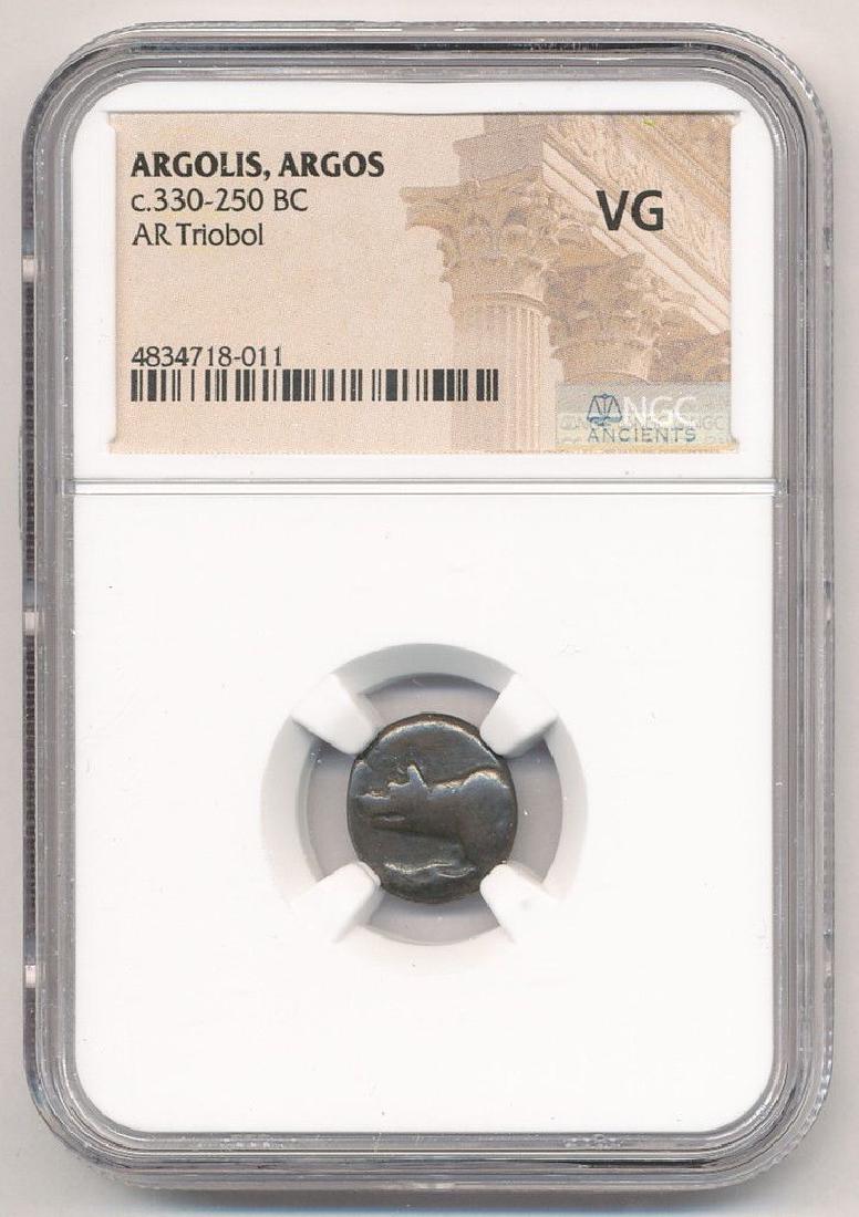 ARGOS AR TRIOBOL XF NGC ANCIENT: ARGOS AR TRIOBOL XF NGC ANCIENT WINNER SHALL RECEIVE EXACT COIN SHOWN.
