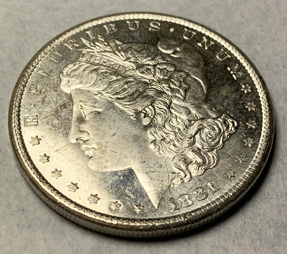 1881-S 65 PROOF-LIKE MORGAN SILVER DOLLAR: WINNER SHALL RECEIVE THE EXACT COIN SHOWN HERE.