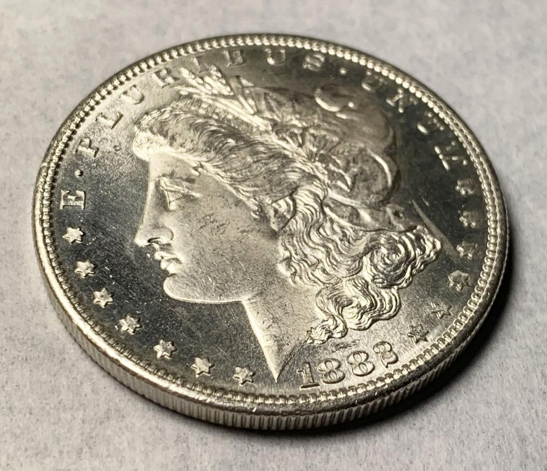 1882-S 63 PROOF-LIKE MORGAN SILVER DOLLAR: WINNER SHALL RECEIVE THE EXACT COIN SHOWN HERE.
