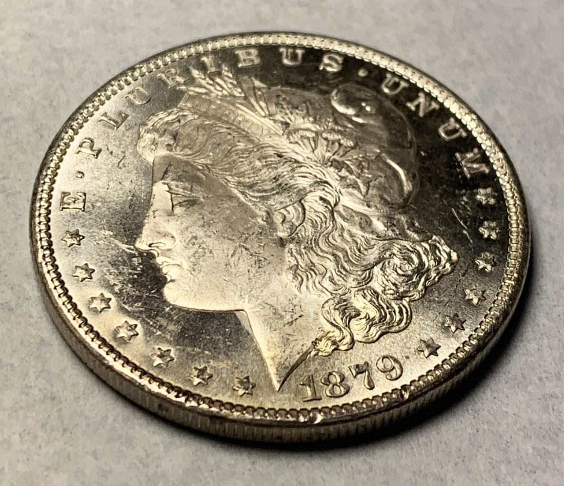 1879-S 64/65 PROOF-LIKE MORGAN SILVER DOLLAR: WINNER SHALL RECEIVE THE EXACT COIN SHOWN HERE.