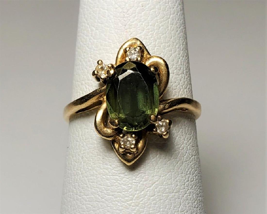 LOVELY 14K GOLD RING W/ MULTI STONES SIZE 5.5 (1 of 4)
