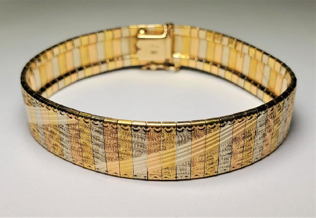 BEAUTIFUL 18K TRI-COLOR GOLD BRACELET (1 of 6)