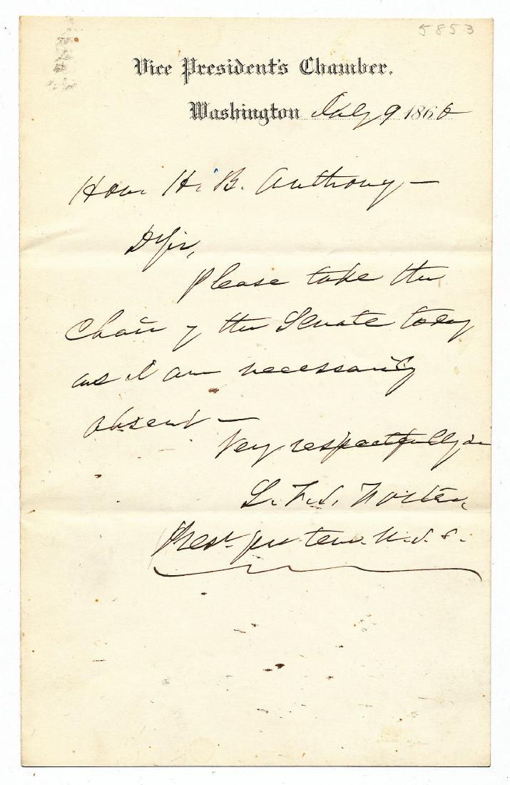 LAFAYETTE S. FOSTER JULY 9, 1866 ON VP CHAMBERS (1 of 8)