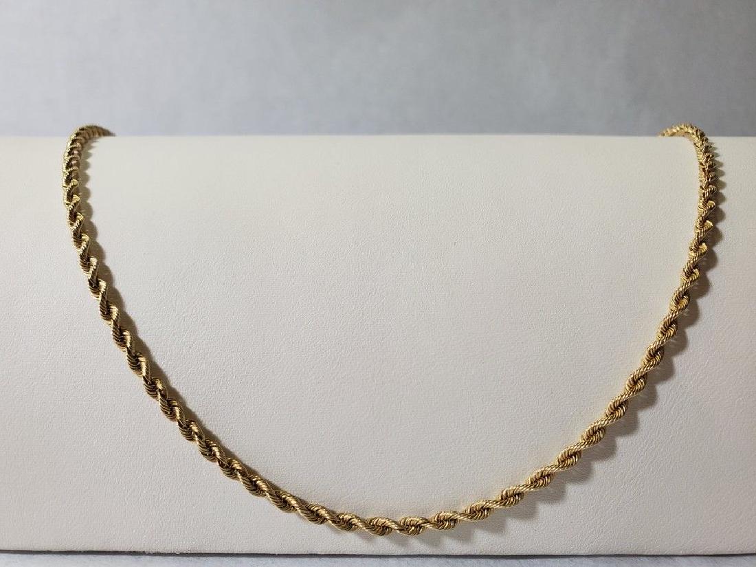 ELEGANT 14K GOLD ROPE NECKLACE 24" LONG (1 of 4)