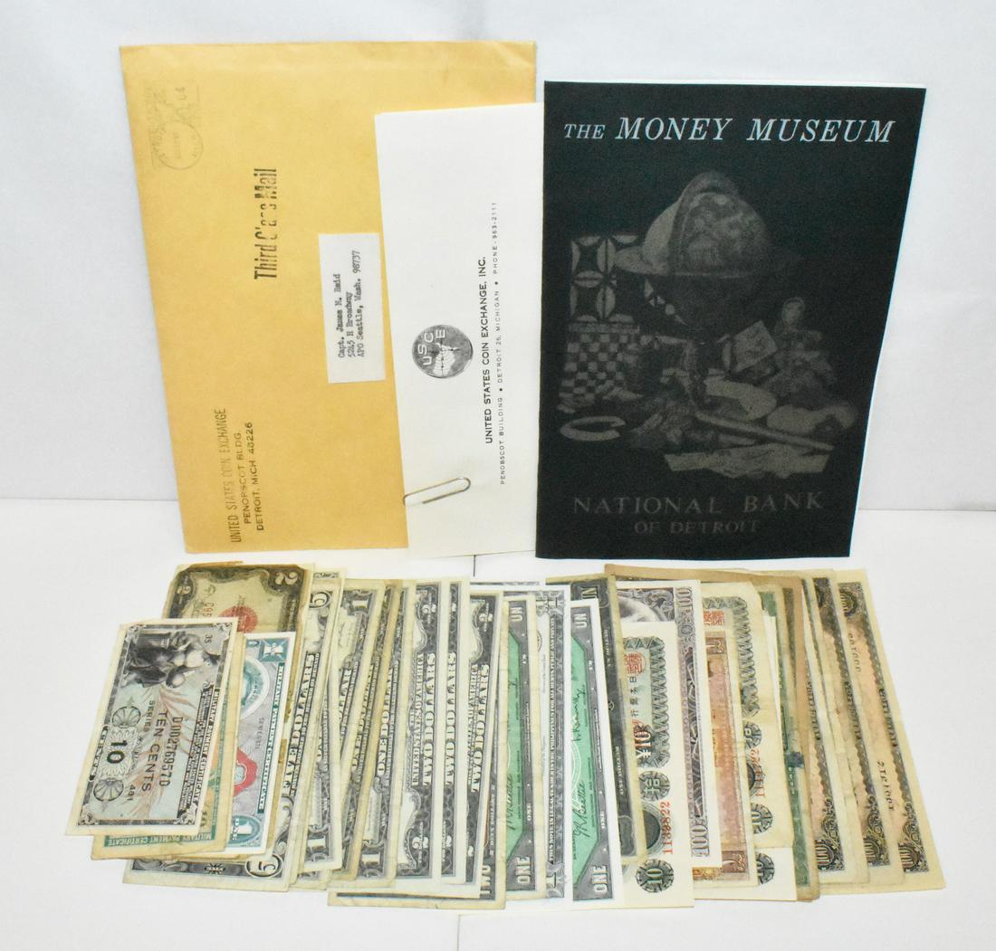 VINTAGE 1965 CURRENCY COLLECTION: VINTAGE 1965 CURRENCY COLLECTION INCLUDING ULTRA RARE MONEY MUSIUM FROM THE NATIONAL BANK OF DETRIOT COIN COLLECTION CATALOG ONLY, BUT THE CATALOG ITSELF IS THE ONLY ONE THIS NUMISMATIC AUCTIONEER HAS