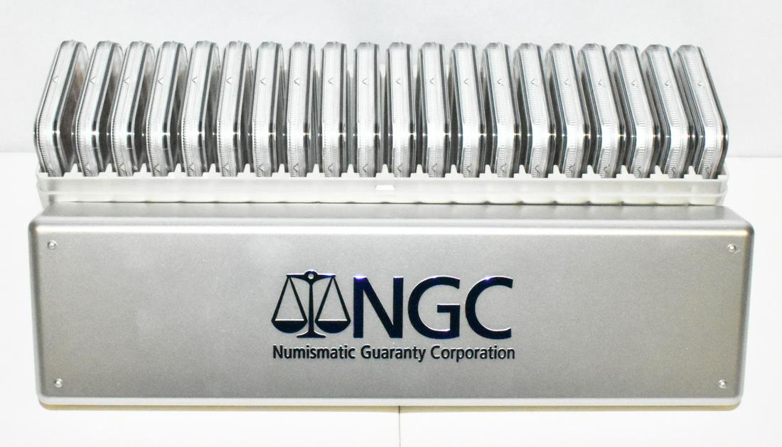 NGC BOX OF (20) 2014-S SILVER EAGLES: 2014-S SAN FRANCISCO MINT AMERICAN SILVER EAGLE NGC MS 69 THE NGC PRICE GUIDE IS PER COIN VALUE AT $39 WINNER SHALL RECEIVE THE EXACT COIN SHOWN.