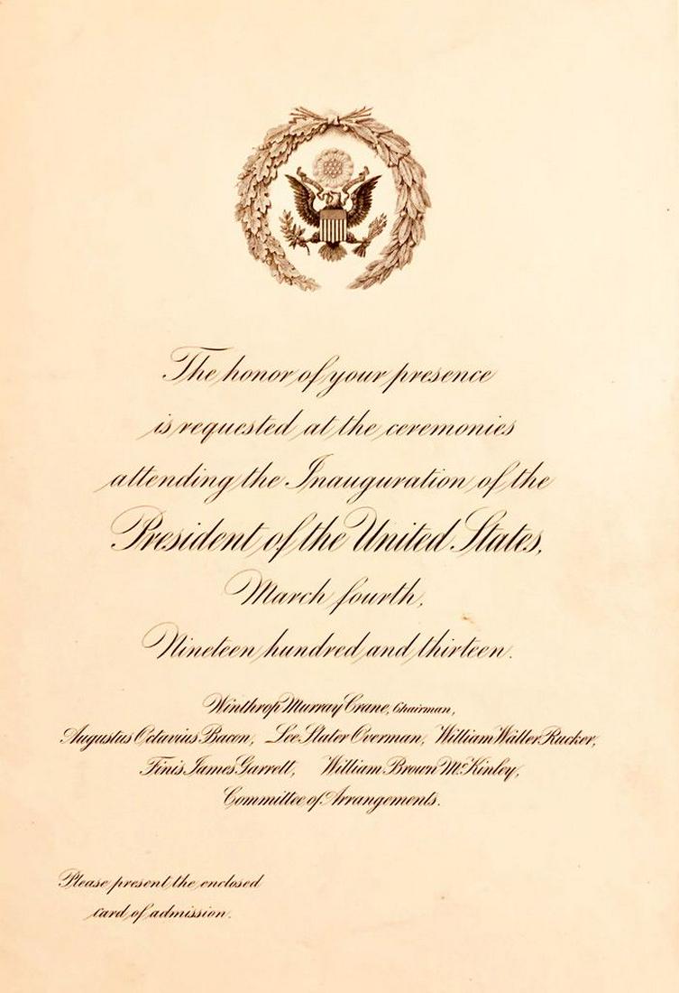 WOODROW WLSON + THOMAS MARSHALL: WOODROW WILSON, PRESIDENT THOMAS MARSHALL, VICE PRESIDENT THE 1913 INAUGURATION WAS A MILITARY PARADE INAUGURATION MARCH 5, 1913