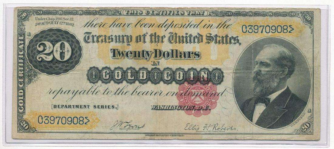 1882 $20  GOLD CERTIFICATE LYONS/ROBERTS (1 of 2)