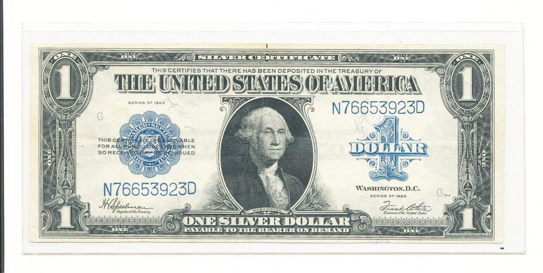 1923 $1 SILVER CERTIFICATE FR. 237: WINNER SHALL RECEIVE THE EXACT ITEM SHOWN HERE.