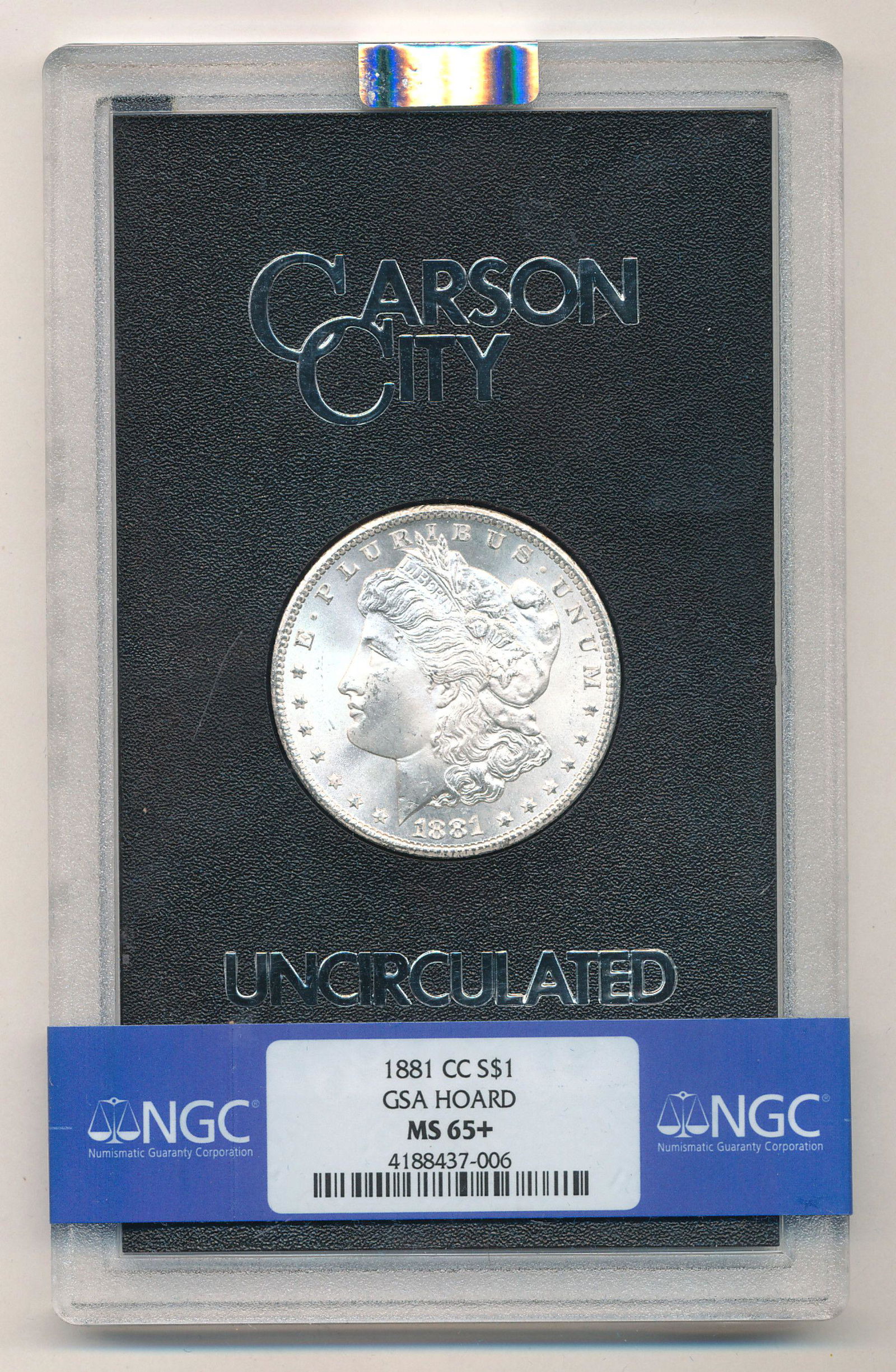 1881-CC GSA MORGAN SILVER DOLLAR NGC MS65+ (1 of 4)