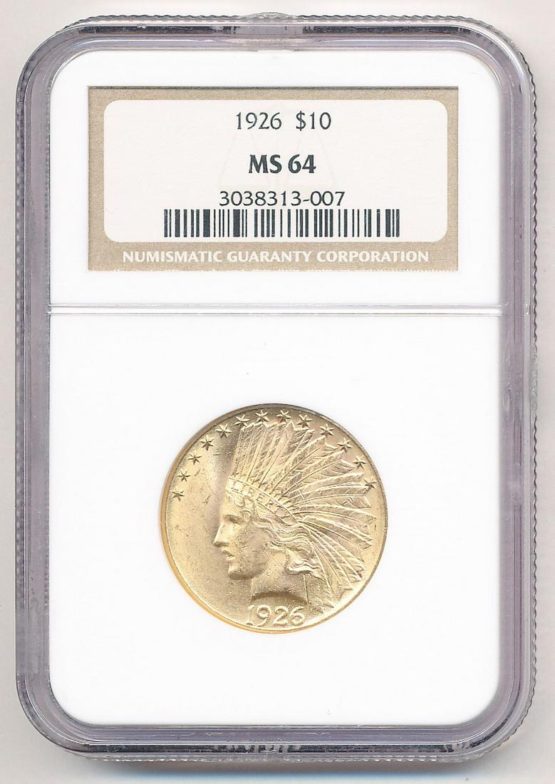 1926 $10 GOLD INDIAN HEAD NGC MS 64 (1 of 2)