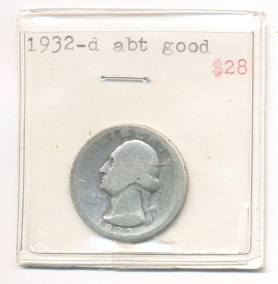 KEY DATE 1932-D WASHINGTON SILVER QUARTER AG (1 of 2)