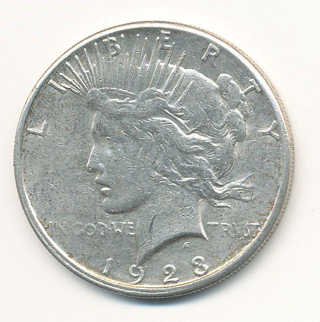 1923-S PEACE $1 AU MINT ERROR OFF CENTER (1 of 2)
