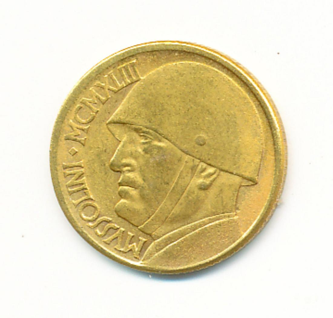VATICAN GOLD ITALY 20 LIRE 1943 AU: WINNER SHALL RECEIVE THE EXACT COIN SHOWN HERE.