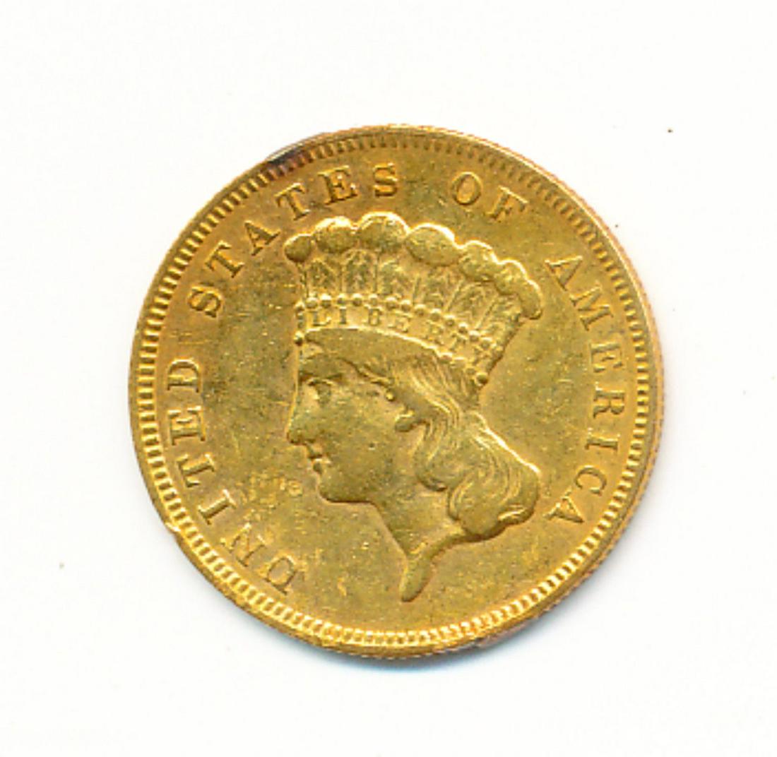 1878 INDIAN PRINCESS HEAD GOLD $3 (1 of 2)