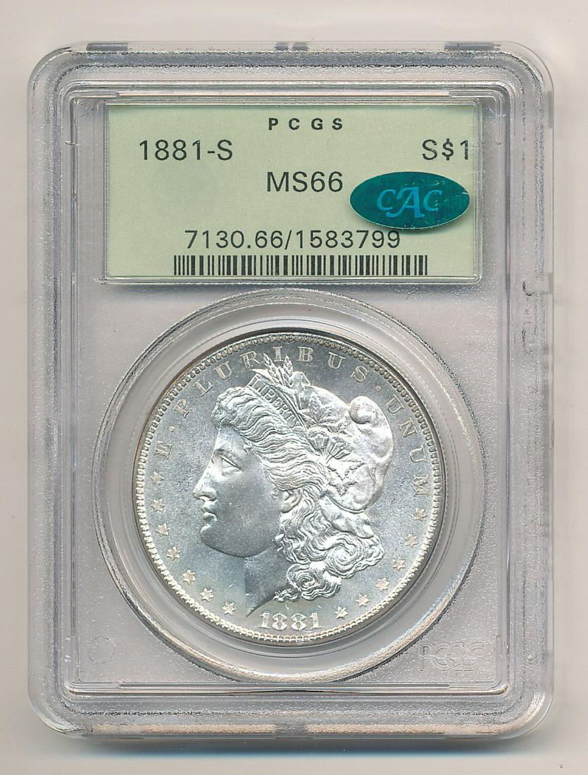 1881-S PCGS MORGAN SILVER $1 MS 66 CAC OGH (1 of 2)