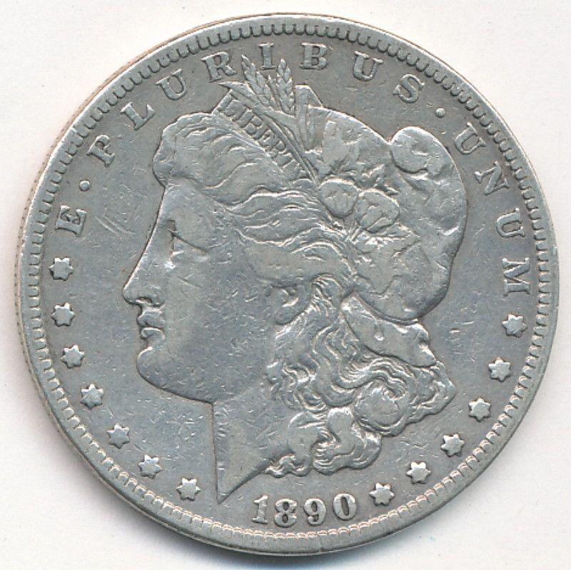 1890-CC CARSON CITY MORGAN SILVER DOLLAR VF (1 of 2)