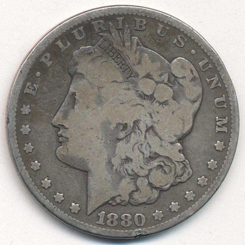 1880-CC CARSON CITY MORGAN SILVER DOLLAR VG (1 of 2)
