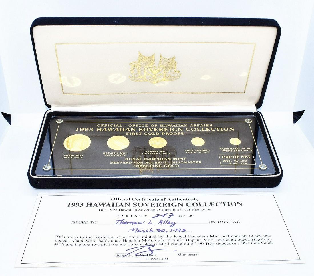 RARE 1993 HAWAIIAN SOVEREIGN MINT GOLD SET (1 of 5)