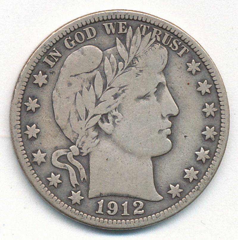 1912-D BARBER HALF DOLLAR FINE (1 of 2)