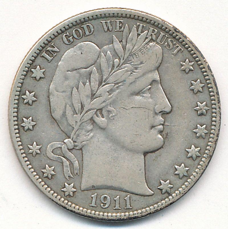 1911-S BARBER HALF DOLLAR FINE (1 of 2)