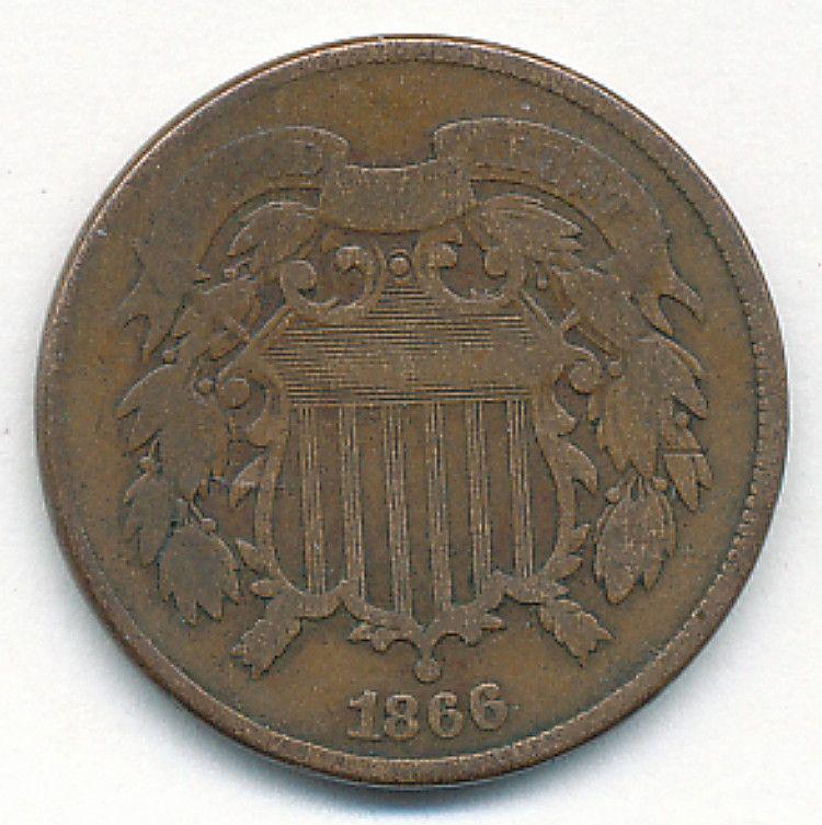 1866 TWO CENT PIECE VG (1 of 2)
