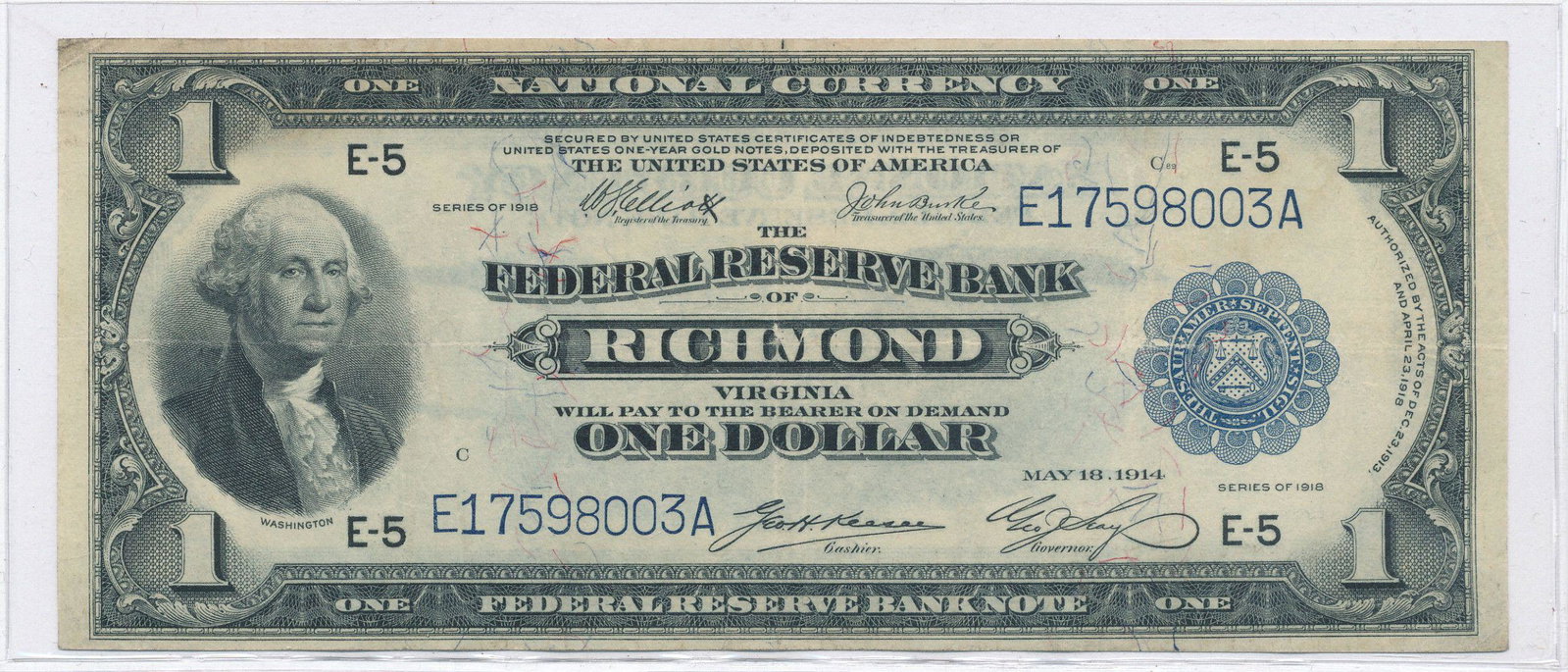 US 1914 CHOICE XF FEDERAL RESERVE: WNNER SHALL RECEIVE THE EXACT ITEM SHOWN HERE